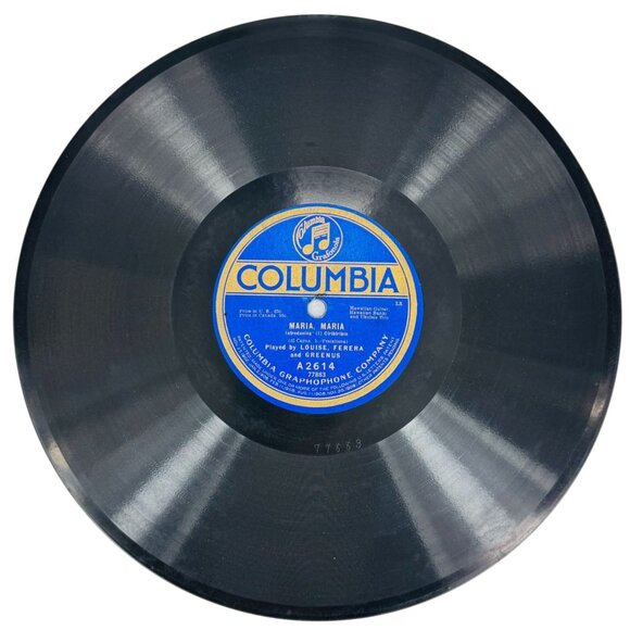 Louise Ferera & Greenus Funiculi-Funicula 10in Shellac 78 RPM Columbia A2614 - Picture 3 of 4